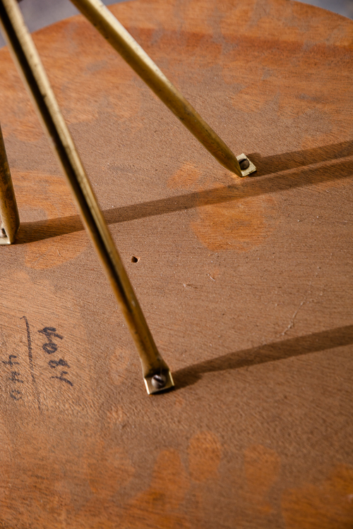 Mid Century Danish Modern Side End Table Teak Round Brass Albert Larsson Tibro - Image 3