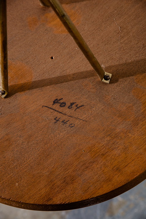 Mid Century Danish Modern Side End Table Teak Round Brass Albert Larsson Tibro - Image 6