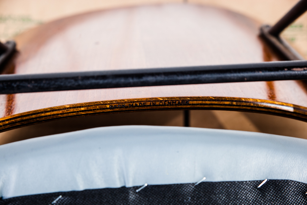 Mid Century Danish Modern Lounge Chair Penguin Ib Kofod Larsen Walnut Wood Gray Leather Dark Denmark Vintage - Image 8