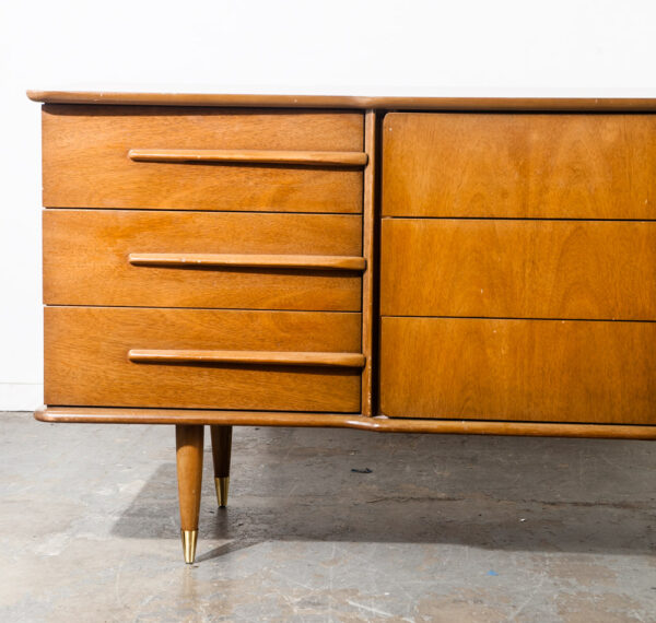 Mid Century Modern Dresser Credenza United Furniture Corporation 9 Drawer Danish Vintage American of Martinsville - Image 3