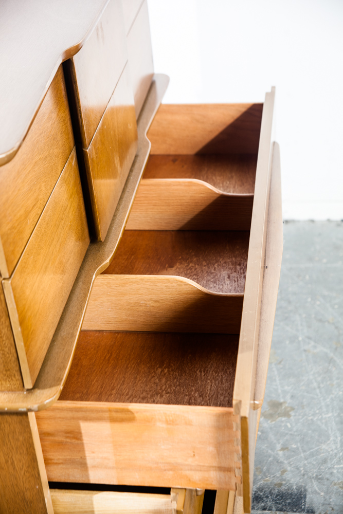 Mid Century Modern Dresser Highboy United Furniture Corporation Tallboy Danish Vintage Martinsville NM Lane Drexel - Image 13