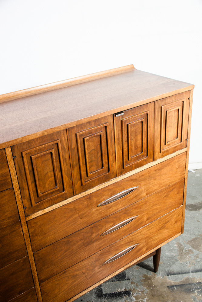 Mid Century Modern Dresser Gentlemans Chest Drawers Broyhill Sculptra Magna Mcm Brasilia Restored Vintage Danish - Image 6