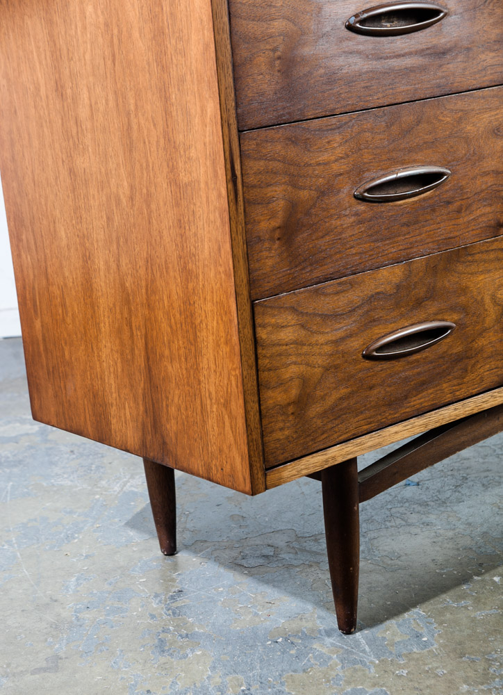 Mid Century Modern Dresser Gentlemans Chest Drawers Broyhill Sculptra Magna Mcm Brasilia Restored Vintage Danish - Image 5