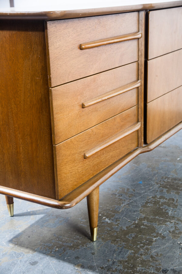 Mid Century Modern Dresser Credenza United Furniture Corporation 9 Drawer Danish Vintage American of Martinsville - Image 5