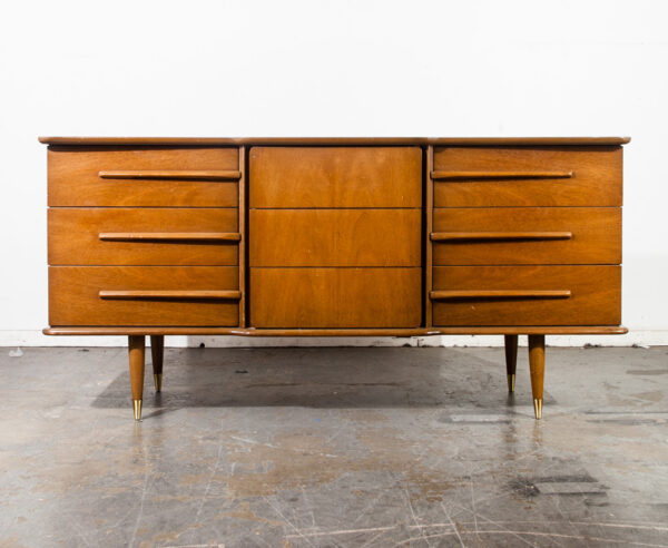 Mid Century Modern Dresser Credenza United Furniture Corporation 9 Drawer Danish Vintage American of Martinsville