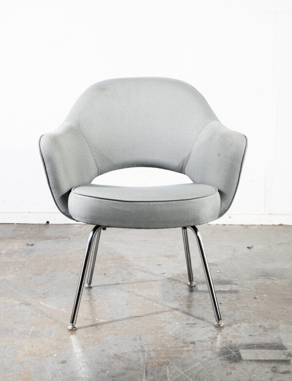 Mid Century Modern Armchair Knoll Inc Eero Saarinen Executive Arm Chair Vintage Gray Metal