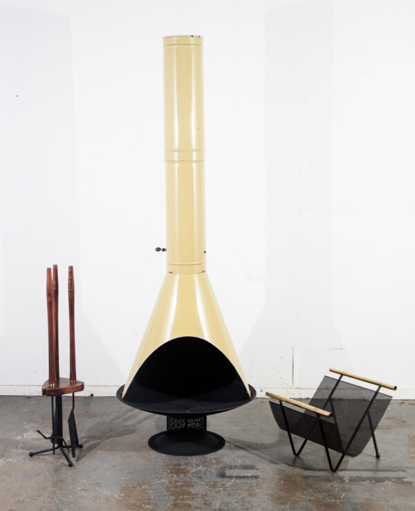 Mid Century Modern Fireplace Set Tools Malm Preway Green Black Sundburg Vintage Indoor Outdoor Restored Danish Metal Cast iron