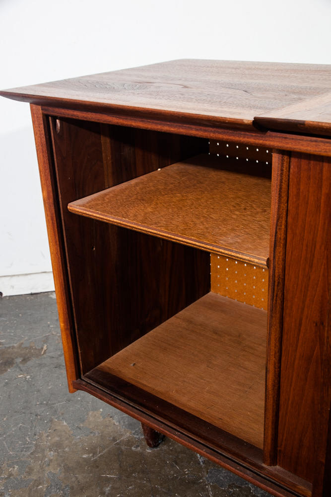 Mid Century Modern Credenza Stereo Console Cabinet Audio ...