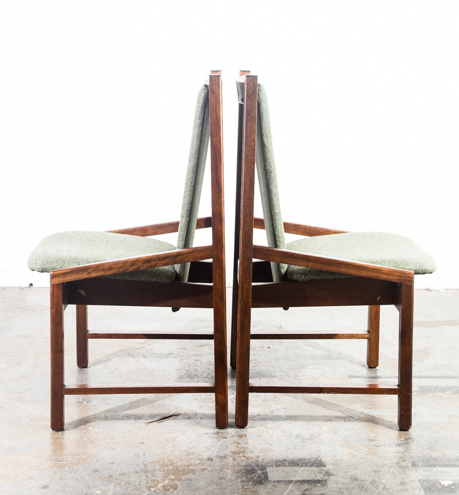 Mid Century Modern Dining Chairs Set of 6 Kosuga Japanese Danish Vintage Green Tweed High Back Tokyo Design Six - Image 11