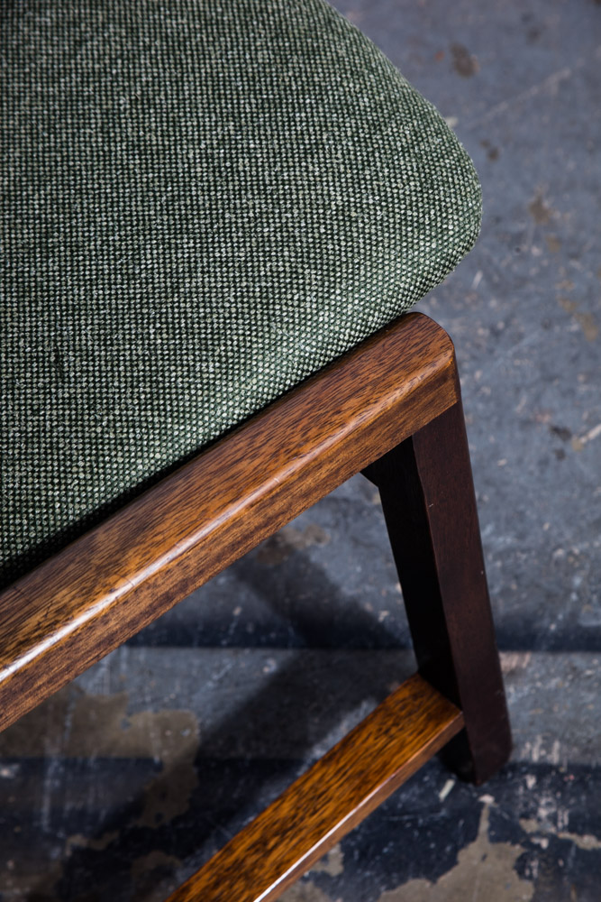 Mid Century Modern Dining Chairs Set of 6 Kosuga Japanese Danish Vintage Green Tweed High Back Tokyo Design Six - Image 13