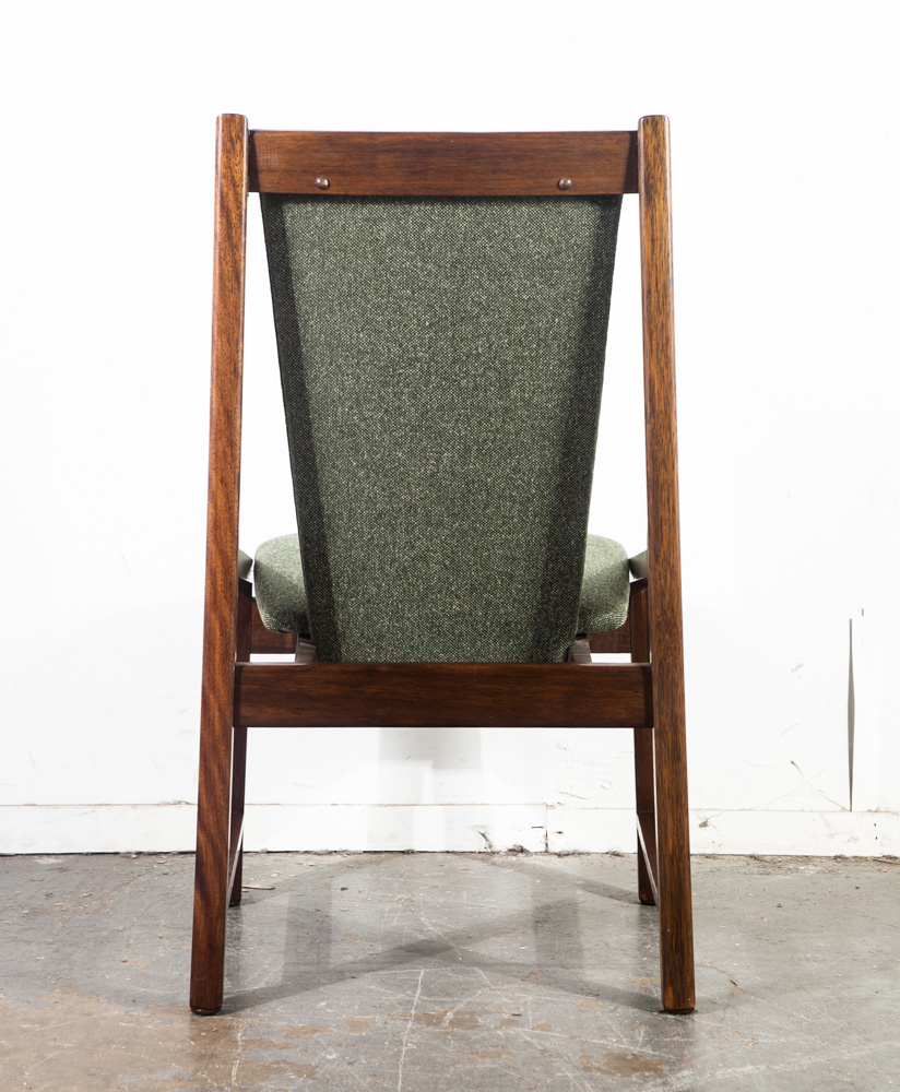 Mid Century Modern Dining Chairs Set of 6 Kosuga Japanese Danish Vintage Green Tweed High Back Tokyo Design Six - Image 10