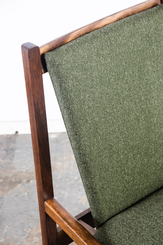 Mid Century Modern Dining Chairs Set of 6 Kosuga Japanese Danish Vintage Green Tweed High Back Tokyo Design Six - Image 15