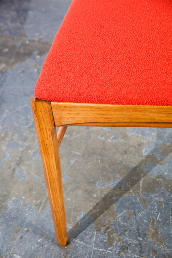 Mid Century Modern Dining Chairs Set 4 Rosewood BF Huntsley Orange Vintage Side Horned Walnut Reupholstered Camira - Image 6