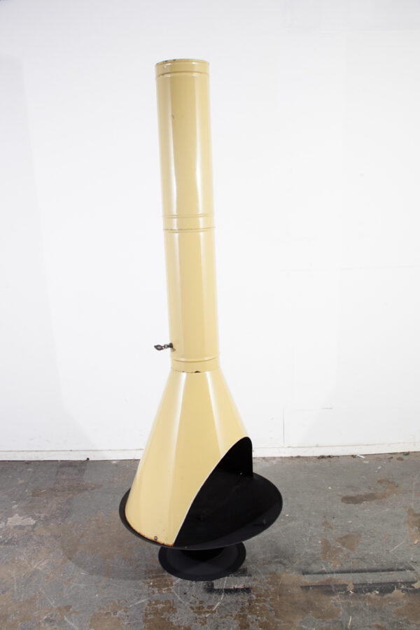 Mid Century Modern Fireplace Avocado Green Fire Pit Indoor Outdoor Vintage Metal Preway Malm Floating Yellow Danish - Image 10