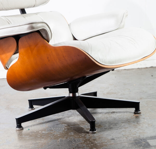 Mid Century Modern Lounge Chair Eames Herman Miller White 670 671 Authentic Mcm Leather Vintage Ottoman - Image 5
