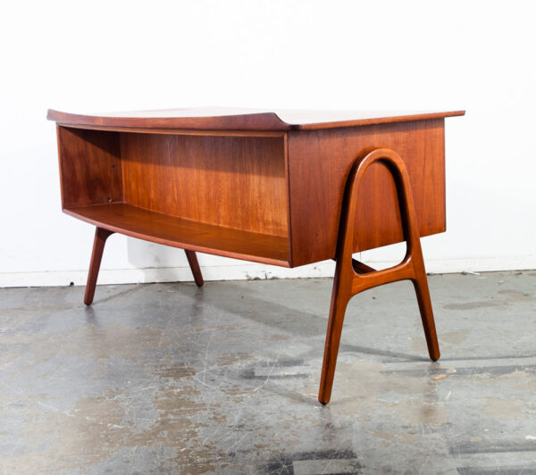 Mid Century Danish Modern Desk Svend Madsen Executive SH 180 Teak Bookshelf Mcm Scandanavian Vintage Denmark Book Shelf - Image 2