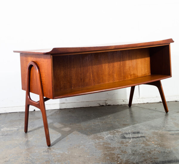 Mid Century Danish Modern Desk Svend Madsen Executive SH 180 Teak Bookshelf Mcm Scandanavian Vintage Denmark Book Shelf - Image 5