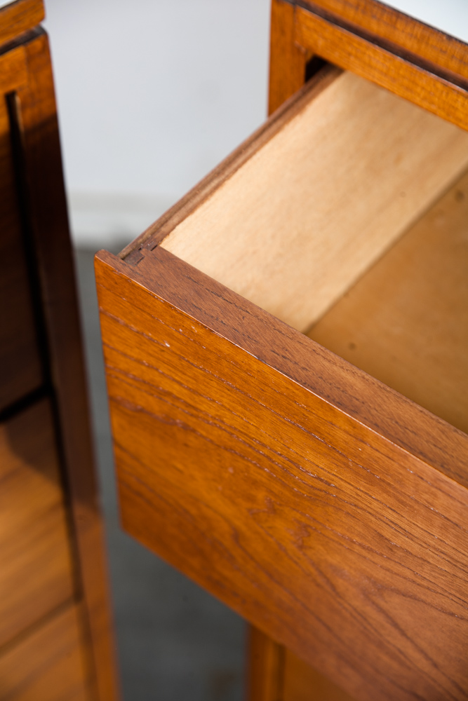 Mid Century Modern Dresser Higboy Set Paul Mccobb Woodland of California Solid Walnut Vintage Mcm Tall Tallboy Pair Two - Image 11