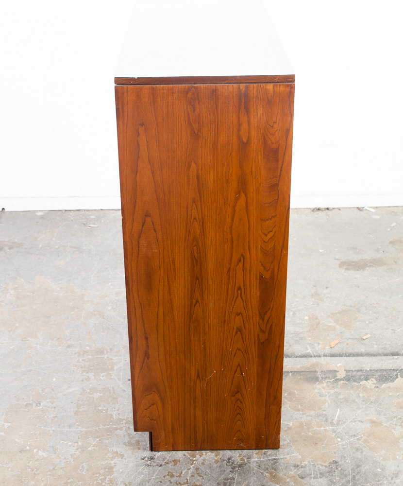 Mid Century Modern Dresser Higboy Set Paul Mccobb Woodland of California Solid Walnut Vintage Mcm Tall Tallboy Pair Two - Image 4