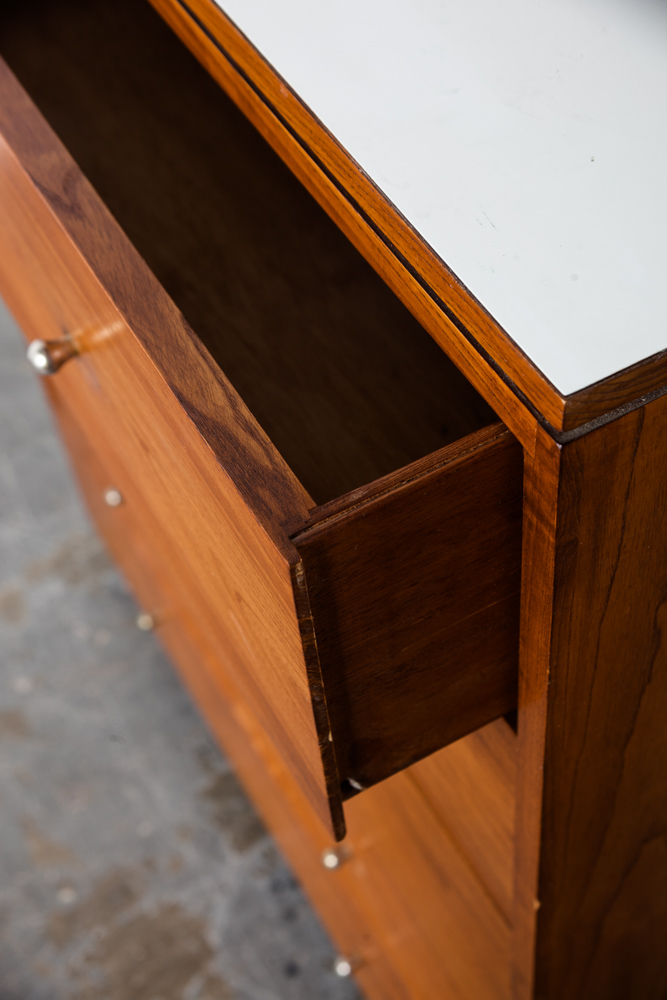 Mid Century Modern Dresser Higboy Set Paul Mccobb Woodland of California Solid Walnut Vintage Mcm Tall Tallboy Pair Two - Image 13