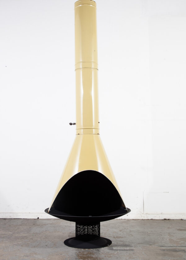 Mid Century Modern Fireplace Avocado Green Fire Pit Indoor Outdoor Vintage Metal Preway Malm Floating Yellow Danish