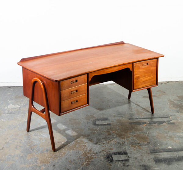Mid Century Danish Modern Desk Svend Madsen Executive SH 180 Teak Bookshelf Mcm Scandanavian Vintage Denmark Book Shelf