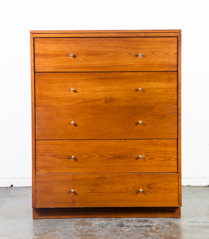 Mid Century Modern Dresser Higboy Set Paul Mccobb Woodland of California Solid Walnut Vintage Mcm Tall Tallboy Pair Two - Image 2