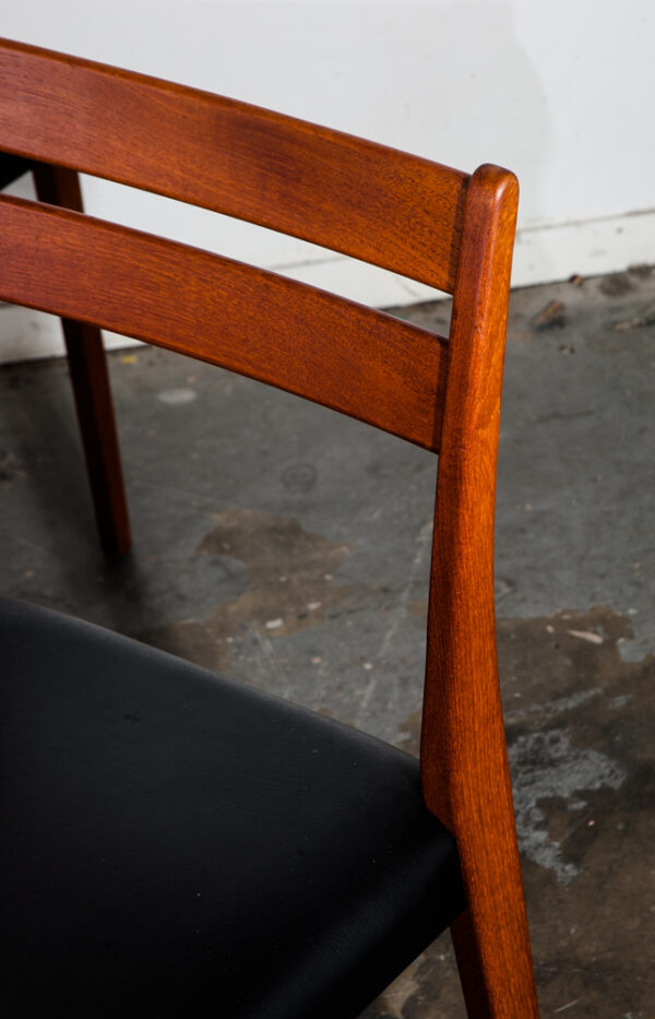 Mid Century Danish Modern Dining Chairs Set 6 Solid Teak Svegards Sweden Black Swedish Denmark Wood Round Back - Image 7