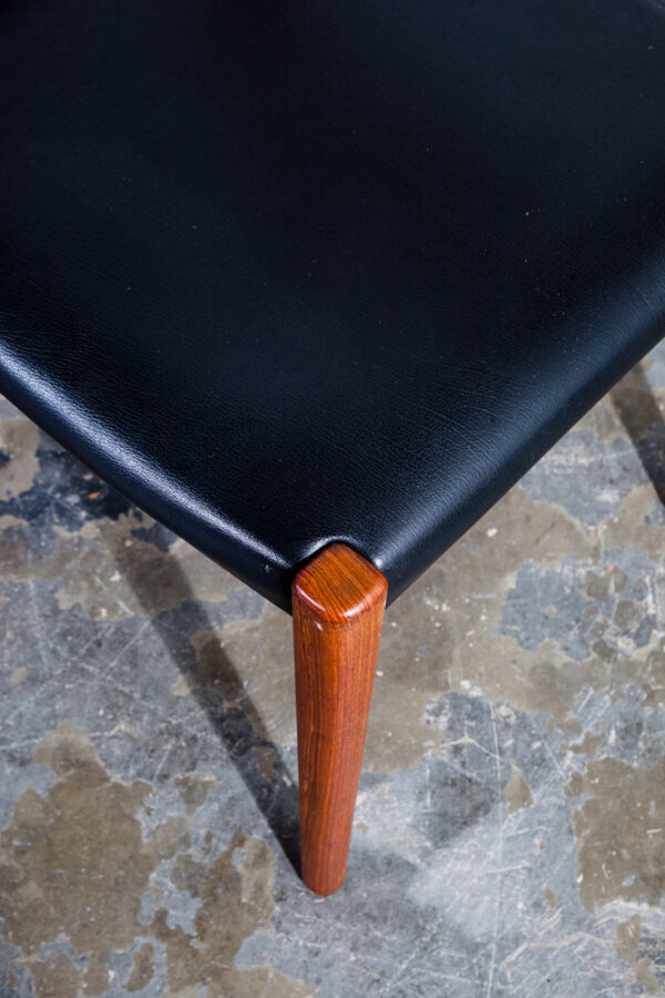 Mid Century Danish Modern Dining Chairs Set 6 Solid Teak Svegards Sweden Black Swedish Denmark Wood Round Back - Image 8