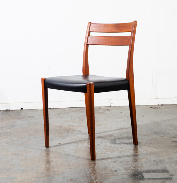 Mid Century Danish Modern Dining Chairs Set 6 Solid Teak Svegards Sweden Black Swedish Denmark Wood Round Back - Image 5
