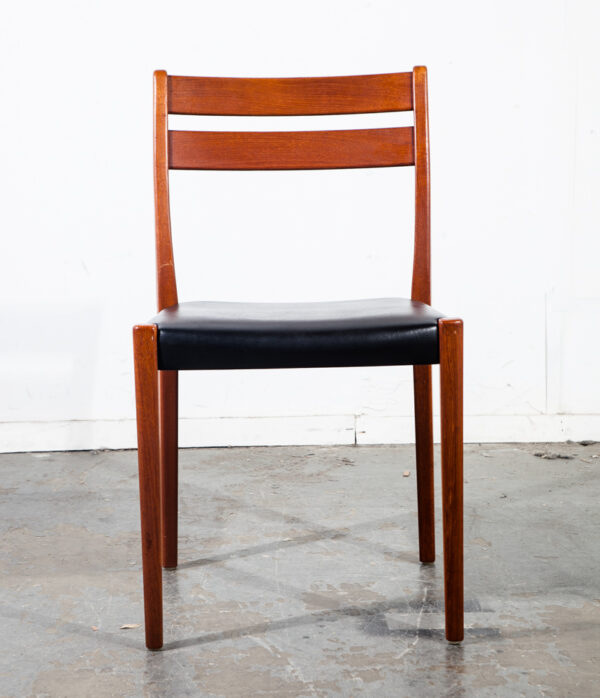 Mid Century Danish Modern Dining Chairs Set 6 Solid Teak Svegards Sweden Black Swedish Denmark Wood Round Back - Image 6