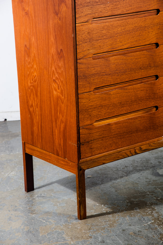 Mid Century Danish Modern Dresser Highboy Tall Arne Wahl Iversen VM Teak Denmark - Image 4