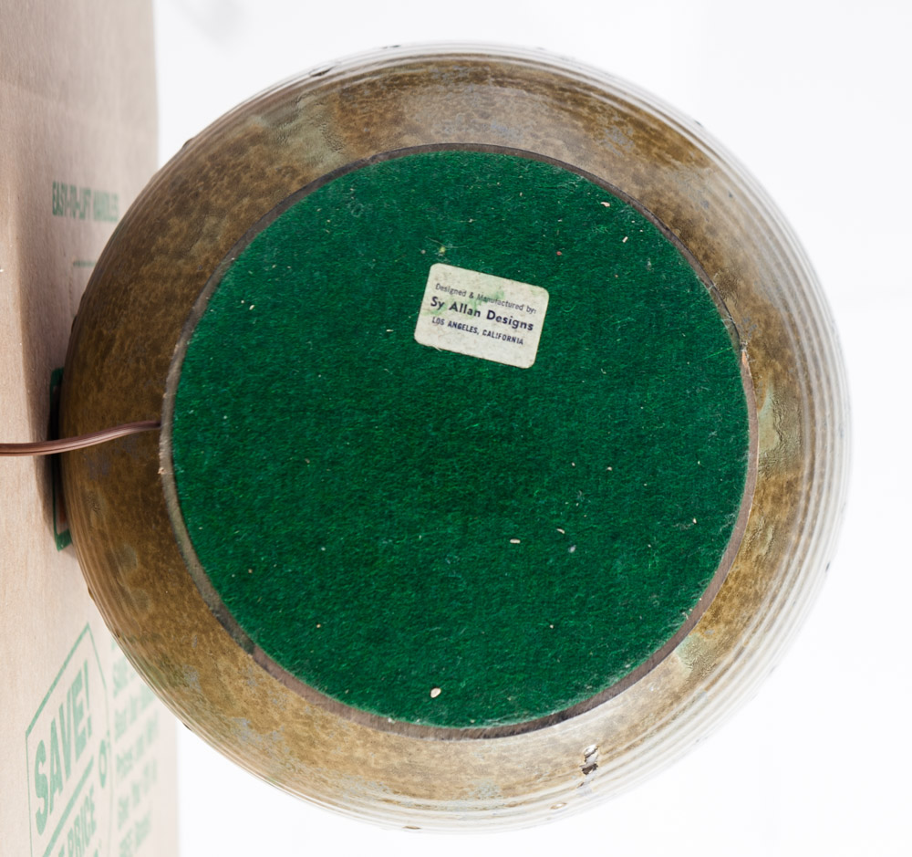 Mid Century Modern Table Lamp Set Pair Sy Allen California Green Orange Ceramic Floor Light Lighting Two Black Large - Image 6