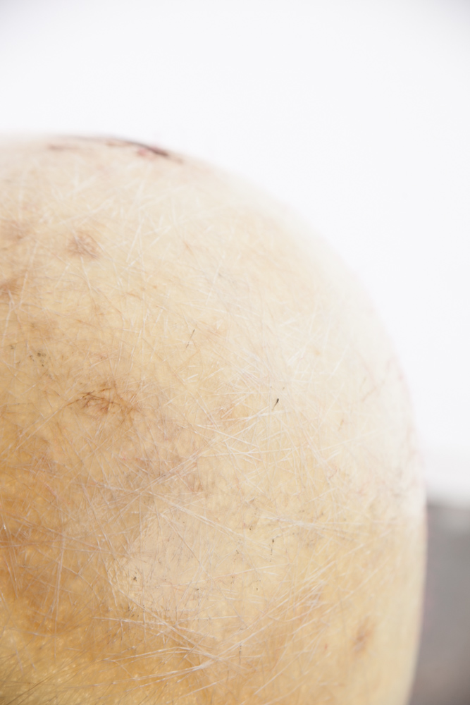 Mid Century Modern Planter Kimball Bullet Round Atomic Plant Stand Cream White Egg shell Metal Indoor Outdoor - Image 5