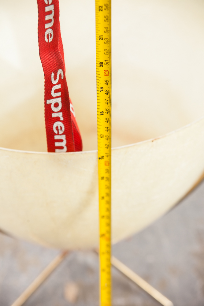 Mid Century Modern Planter Kimball Bullet Round Atomic Plant Stand Cream White Egg shell Metal Indoor Outdoor - Image 7