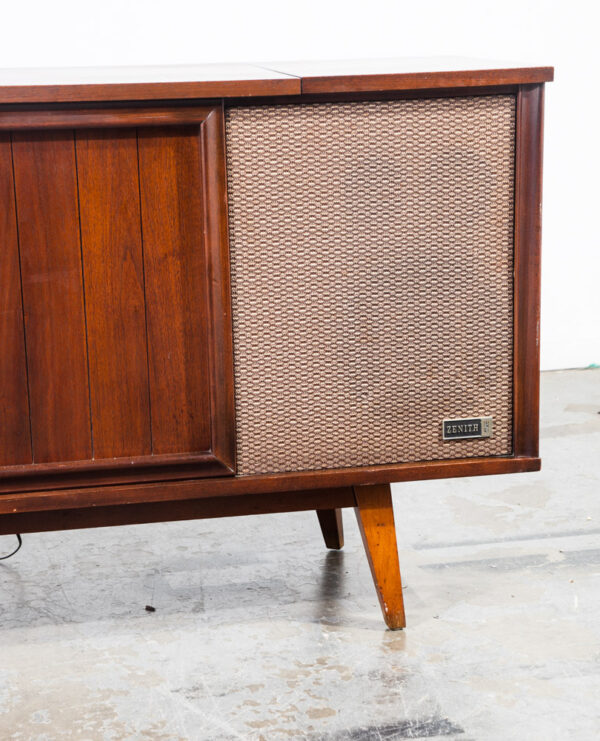 Mid Century Modern Stereo Console Record Player Hifi Radio Zenith Restored Mcm Serviced Restored Hifi Tube Amplifier Walnut - Image 7