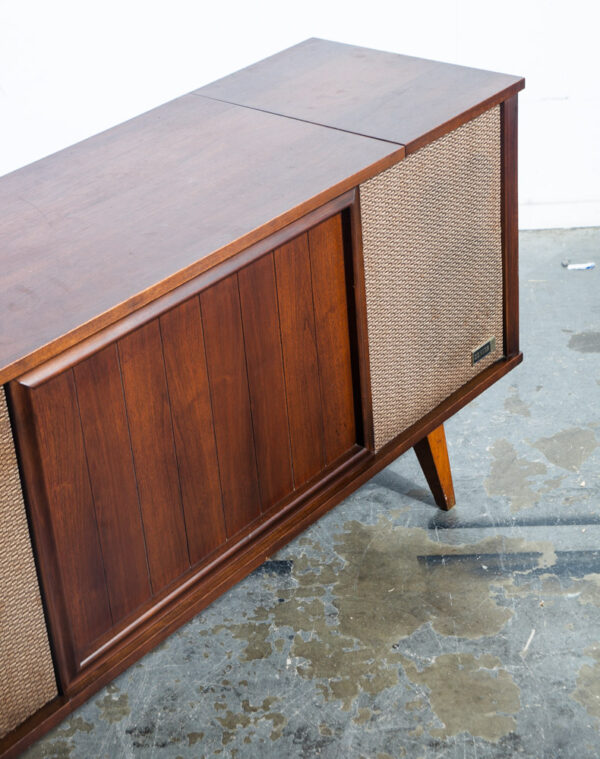 Mid Century Modern Stereo Console Record Player Hifi Radio Zenith Restored Mcm Serviced Restored Hifi Tube Amplifier Walnut - Image 9