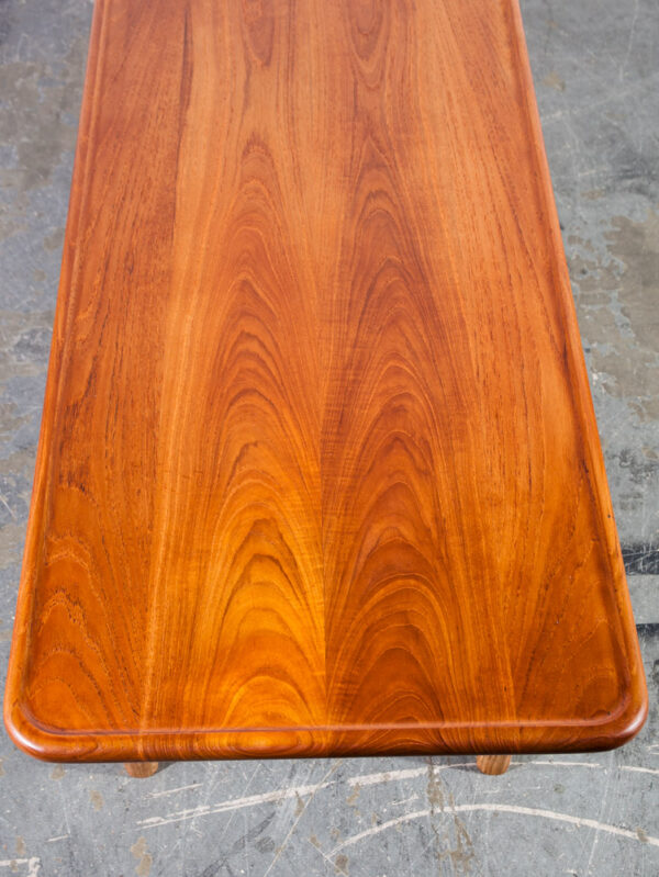 Mid Century Danish Modern Coffee Table Hans Wegner Adreas Tuck AT-10 Solid Teak Magazine Rack  Cane Oak Large Surfboard - Image 9
