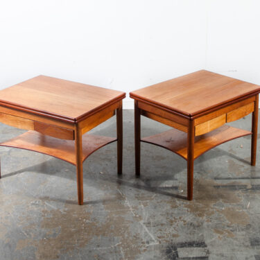 Mid Century Danish Modern Nightstands End Side Tables Borge Mogensen Soborg Teak Oak Set Pair Flip Top Extension Table Two