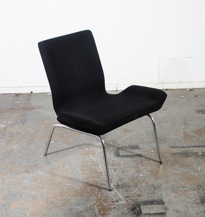 Mid Century Modern Lounge Chairs Black Swedish CBI Björn Dahlström Pair Two Black Metal - Image 6