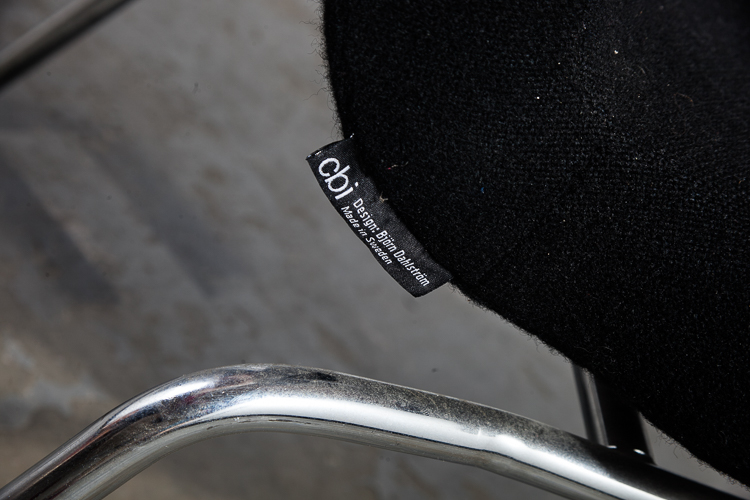 Mid Century Modern Lounge Chairs Black Swedish CBI Björn Dahlström Pair Two Black Metal - Image 4