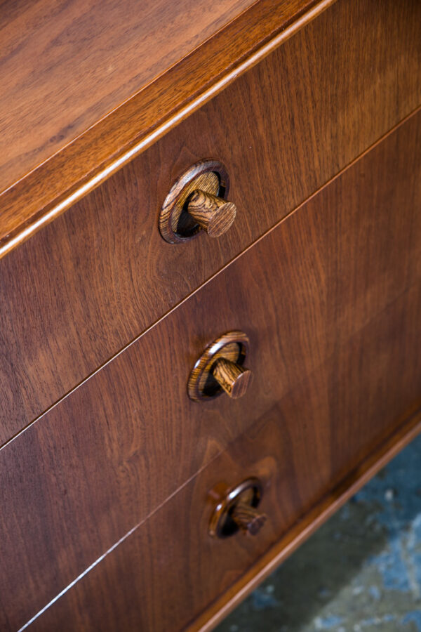 Mid Century Modern Dresser Credenza Kroehler Furniture Walnut Rosewood Vintage Drexel Lane Storage Cabinet Danish Denmark - Image 4