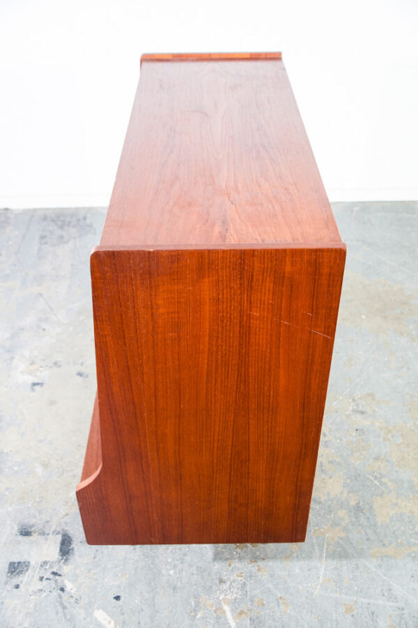 Mid Century Danish Modern Hutch Credenza Compact Teak Drawers Small Denmark Mcm Vintage Bar Storage - Image 9