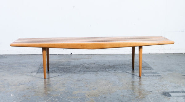 Mid Century Modern Slat Bench Coffee Table Adrian Pearsall Milo Baughman Vintage Light Wood Blonde - Image 2