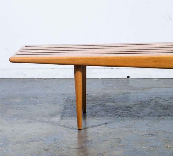 Mid Century Modern Slat Bench Coffee Table Adrian Pearsall Milo Baughman Vintage Light Wood Blonde - Image 6