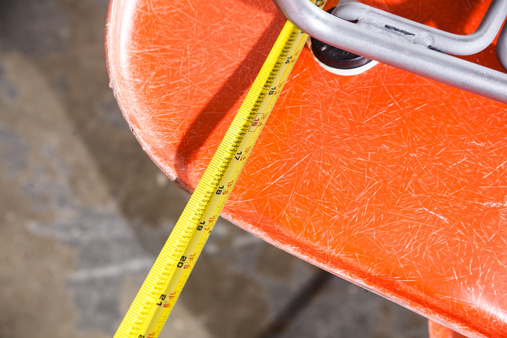 Mid Century Modern Side Chair Fiberglass Shell Orange Red Herman Miller Ray Charles Eames M Vintage H Base Dining - Image 10