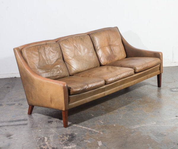 Mid Century Danish Modern Sofa Couch Leather Borge Mogensen Rosewood Denmark Mcm 3 Seater Vintage - Image 13