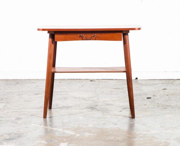 Mid Century Danish Modern Side Table End Nightstand Drawer Vintage Denmark Small Vintage Drawer Single - Image 12