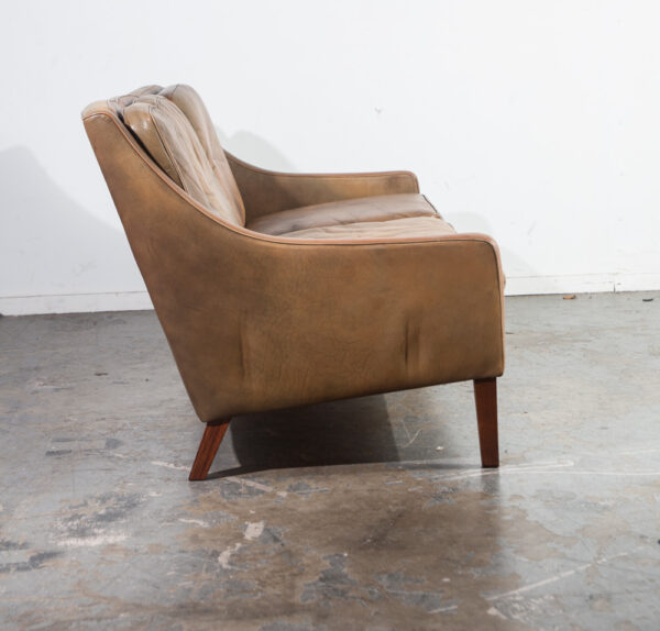 Mid Century Danish Modern Sofa Couch Leather Borge Mogensen Rosewood Denmark Mcm 3 Seater Vintage - Image 7
