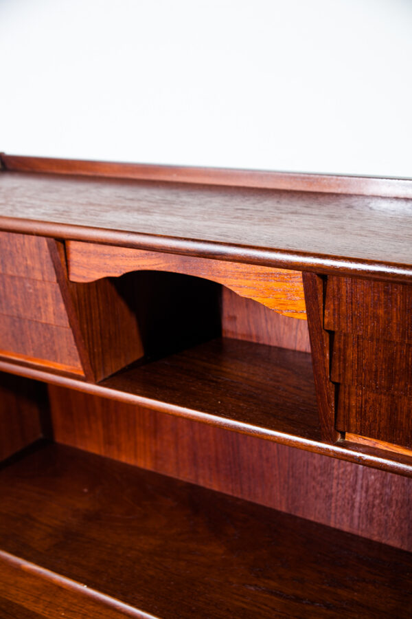 Mid Century Danish Modern Secretary Desk Bureau Denmark Vintage Drawers Vanity Writing Cabinet Dresser Highboy - Image 10